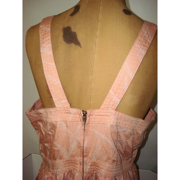New Womens NWT PrAna M Sun Drifter Dress Peach Apple Blossom Leaves Pockets Zip - Picture 4 of 11